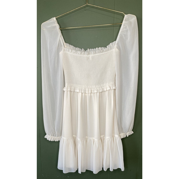 Wilfred Dress Womens Size XXS NEW Tempest Birch Smocked Mini Milkmaid Coquette - Picture 4 of 15